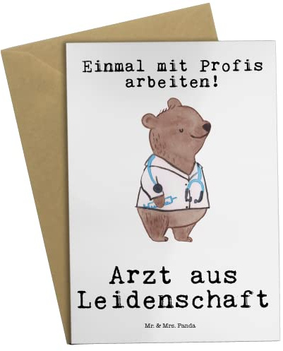 Mr. & Mrs. Panda Klappkarte Arzt Leidenschaft - Geschenk, hochzeitskarten, Grußkarte, Arztpraxis, Doktor, osterkarte, babykarte, weihnachtskarten, einladungskarten, Krankenhaus