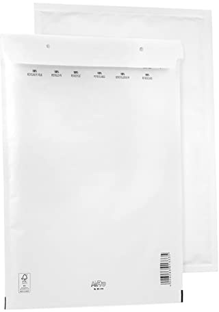 100 bubbelkuvert vadderade kuvert fraktpåsar Bantex H8 (290 x 370 mm) 18/H, vit, med självhäftande förslutning