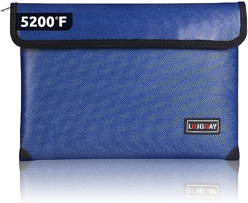 Fireproof Document Bag - with 5200°F Heat Insulated, Waterproof Fireproof Bag with Zipper, 8 Layers of Functional Materials, Fireproof Money Bag for Cash/Documents/Valuables, Fire bag 11x7.7