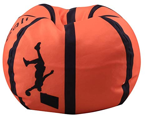 Highdi Sitzsack für Erwachsene Ohne Füllung Sitzkissen Waschbarer Weicher Flauschiger Sofabettbezug Indoor Outdoor Gartenkissen Bodenkissen für Wohnzimmer Gaming (38 Zoll,Basketball)