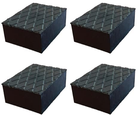 4 Pezzi Tamponi Ponte Sollevatore 160X120X60mm, Tamponi in Gomma Rettangolari, Compatibile con Ravaglioli Corghi OMCN, Made In Italia