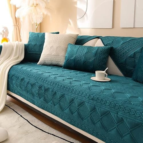 uyeoco Samt Sofabezug 1 2 3 4 Sitzer Couchbezug L Form Ecksofa Sofa/Couch überwurfdecke, Samt Couch Überwürfe Sofahusse Sofaüberwürfe rutschfest Sofa Abdeckung (Color : #27, Size : 70x180cm1pc)