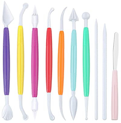 10pcs Fondant Cake Decorating Clay Modelling Tools Kit Icing Sugar Carving Cutter Sugarcraft Sculpture Model DIY Tool