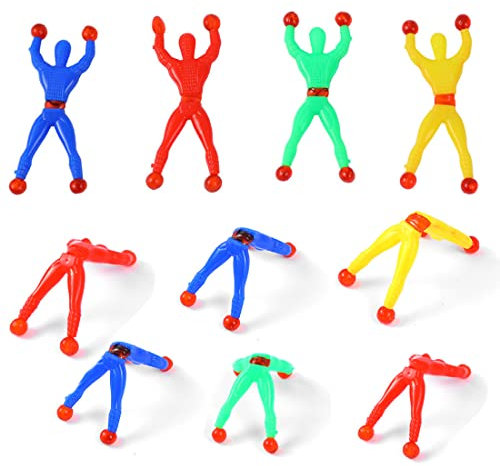 10 Stücke Fensterwanderer Crawler Männer Fensterkrabbler Männer Fensterkletterer Klettermännchen Fenster Klettermann Spielzeug Mehrfarbig Klebrige Wand Kletterer Rolling Männer für Kinder Party