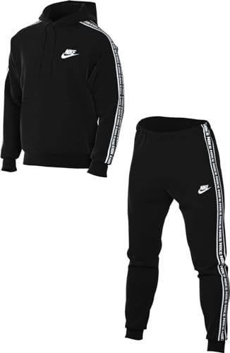 Nike Tracksuit M Nk Club Flc Gx Hd Trk Suit, Black/White, FB7296-010, 2XL