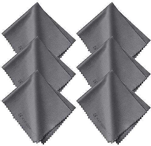 K&F CONCEPT 6 Stück Mikrofaser Reinigungstuch, Reinigungstücher Set(15 * 18cm) für Kamera, Objektiv, Filter, Brille, Display, Smartphones, Tablet
