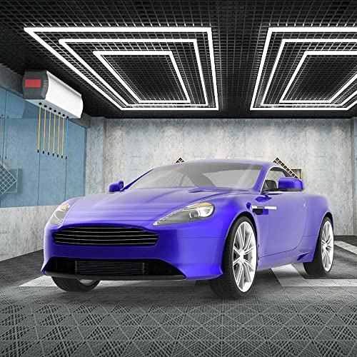 Neatfi LED-Licht für Autogarage, 52.800 Lumen, Farbtemperatur 6500K, ideal für Autopflege, Garage, Werkstatt und Fitnessstudio (3 Rechtecke, Kaltweiß)