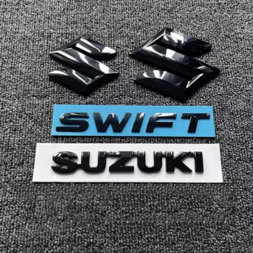 DONHEK Auto Emblem Aufkleber für Suzuki Swift 2017-2023,ABS Kühlergrill Front Motorhaube Kofferraum 3D Logo Heckklappen Buchstaben Selbstklebende Ersatz Dekoration Styling Zubehör