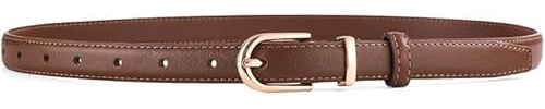 HSAJS Damen Ledergürtel Mode Damen Gürtel mit Gold Schnalle Klassisch Dekorativen Gürtel Ledergürtel Verstellbarer Schwarzer Brauner Gürtel für Jeans Hosen Kleider