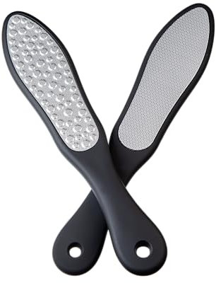 My AR Store Stainless Steel Foot Scraper, Double Side Pedicure Rasp, Foot Files, Dead Hard Skin Calluses Remover, Portable Foot Care Tool, Heavy Duty Stainless Steel (Silicon Handle)