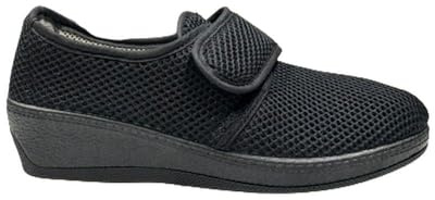 VIRGO FIRENZE Pantofole Donna chiuse in Rete Elastica Traspirante con Strappo regolabile comode Scarpe da casa Anatomic Made in Italy, nero, 38