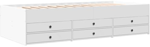 vidaXL Tagesbett mit Schubladen ohne Matratze Weiß 90x200 cm