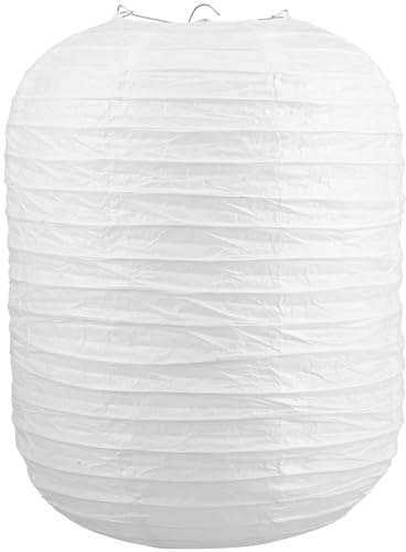 LIFKOME Papierlaterne Lampenschirm 13.78X9.84 Zoll Weiß Faltbar Mit Stabilem Eisenrahmen Dekorative Hängelampe Für Zimmerdeko Party Festival Beleuchtung