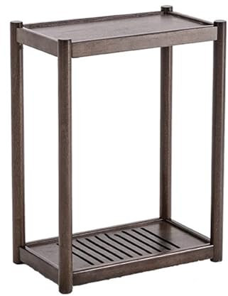 YHWKGZ Hi Fi Rack, Audio Rack Hi Fi Regal aus Massivholz doppelschichtiges, Bodenstehendes mobiles Phonoschrank, Stereo-Record Player Stand for den Schreibtisch(Walnut Color,17.7x26.1)