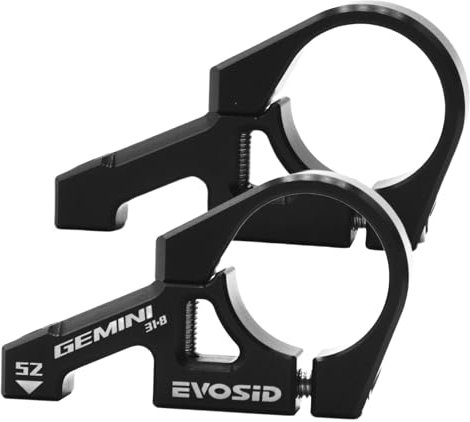 EVOSID Mountain Bike Direct Mount 31.8/35mm Bar Clamp, CNC Aluminum Alloy Downhill Bicycle Direct Mount stem, 2 Pieces Lightweight Split Design for Dual Crown Forks DH/AM Motorcycle (Black, 31.8mm)