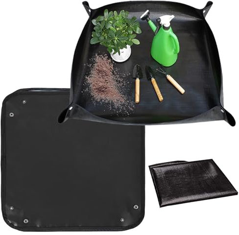 HEOUCH 2 Stück Umtopfmatte, Pflanzen Zubehör, wasserdichte Topfmatten, Gartenmatten, Pflanzmatten, Pflanzzubehör, Pflanzenwechselmatten, Faltbare Topfmatten für Beschneidung, Topfwechsel, Umpflanzen