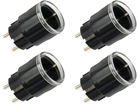 SHELLY WLAN-Steckdose Plug S Gen3, Matter, schwarz, 4 Stück