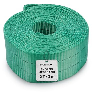 Dawnerz Endlos-Hebeband 2000 kg Direkt WLL, 3m - Einlagige Hebeschlinge - Schwerlast Hebegurt aus Polyester