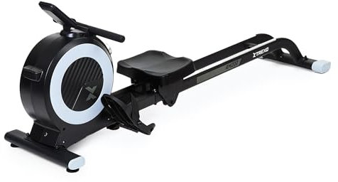 XTREXO RM200 Magnetisches Rudergerät in Schwarz Cardio Fitnessgerät Rudern mit magnetisch verstellbarem Widerstandssystem Bequemer Sitz Handyhalterung mit sicherem Griff Stabiles und sicheres Training