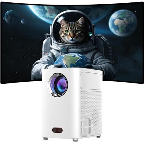 VenirCool Q2 Max Mini proiettore con WiFi e Bluetooth, proiettore portatile 1080P per telefono/TV Stick/laptop, proiettore a LED per intrattenimento domestico, film all'aperto, cinema in camera da
