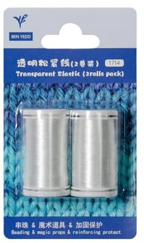 BEN YEDD Lot de 2 rouleaux de fil élastique transparent extrêmement fin de 0,2 mm