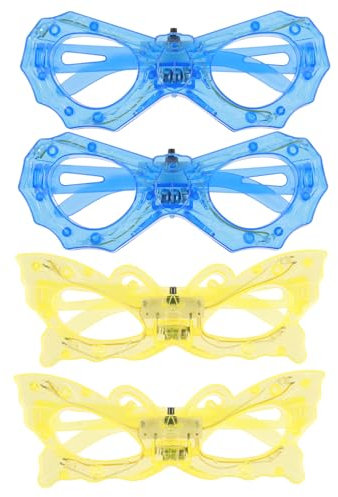 COLLBATH 4stücke Led Leuchtbrille Blinkend Für Party Silvester Mit LEDs Hochwertiger Kunststoff Zufällige Farbe Und Stil Für Festival Bühne Fotografie