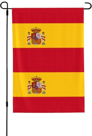 Spanische Flagge, Gartenflaggen, kleine Gartenflaggen für draußen, für Balkondekoration und Fensterdekoration