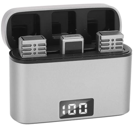 Pyhodi Microfono Lavalier Wireless, su Microfono Microfono con Cancellazione del Rumore Intelligente, Custodia di Ricarica, Interfaccia di Tipo C per Interviste a Streaming Live