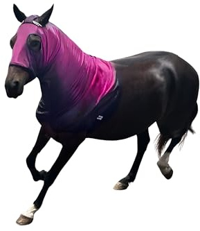 Cappuccio Slinky per cavalli con cerniera, spandex elasticizzato per protezione da criniera, copertura traspirante per preparazione spettacolo, trecce risparmiare, elegante toelettatura sotto la