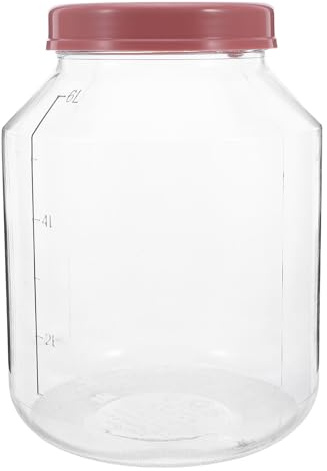 Amosfun Barattolo di fermentazione ermetico in plastica con coperchio - Barattolo di fermentazione per verdure, cereali e sottaceti da 6 l - Contenitore trasparente per alimenti