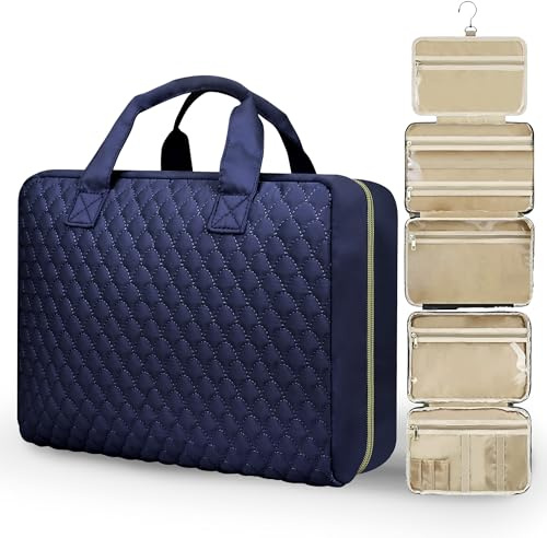 Voyagrise Kulturbeutel kulturtasche Damen, Kulturtasche zum Aufhängen, Toiletry Bag Kosmetiktasche Reise Waschtasche Transparent für Makeup,Toilettenartikel
