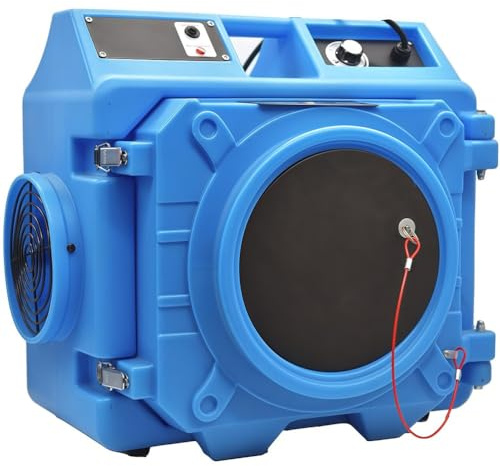 Gvqng Purificador De Aire con FiltracióN De 3 Etapas, MáQuina De Aire De 550 Cfm para Uso Industrial Y Comercial, Purificador para Equipos De RestauracióN De DañOs por Agua,Azul