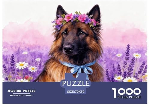 Puzzle Berger Belge 1000 Pièces pour Adultes Et Enfants, Défi Cérébral Et Jeu Complexe, Casse-tête Buisson Fleuri, Décoration Intérieure, Idée Cadeau 70x50cm/1000pcs