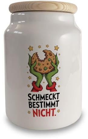 speecheese Weihnachtsmuffel Keksdose - Schmeckt Bestimmt Nicht Humorvoll für Kollegen