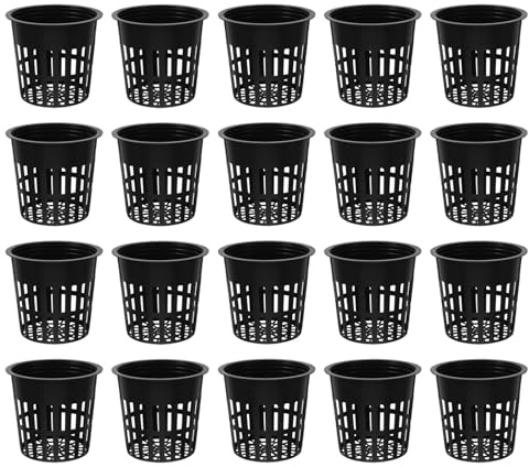 SHINEOFI 30Pcs 4-Inch Hydroponic Net Cup Pots Plastic Mesh Net Basket for Soilless Planting, Garden Planting Accessory Suitable for Hydroponics and Aquatic Vegetables