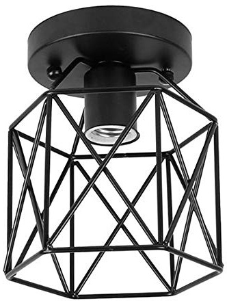 ZHMA Semi-Flush Mount Deckenleuchte, Industrial Vintage Style Lampenschirm, Öl gerieben Bronze Finish für Flur Studie Zimmer Büro Schlafzimmer Dekoration