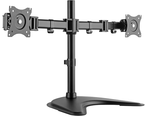 RICOO TS5311 Dual Support Écran PC 2 Écrans 13 17 19 22 24 27 Pouces Orientable Inclinable Rotatif Universel Fixation Bureau Pince de Table VESA 75x75 100x100