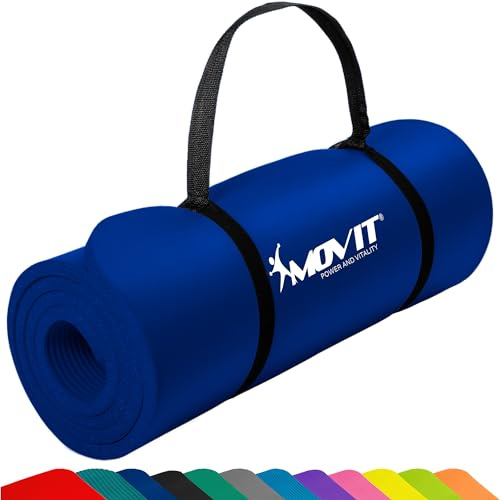 MOVIT Tappetino da Yoga - Pieghevole, Antiscivolo, Viaggio/Casa, Lavabile, Spessore 15/10mm, Colore e Dimensione a Scelta - Tappeto Palestra, Materassino da Fitness, Pilates, Ginnastica, Yoga Mat