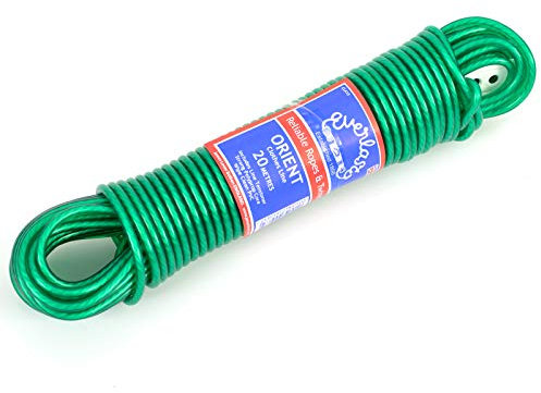 EVERLASTO Corde à Linge en PVC de qualité 30 m Épaisseur 4,8 mm – Différentes Couleurs (Vert)