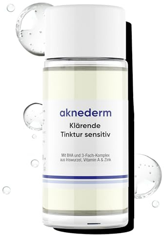 aknederm Tinktur sensitiv 50ml- sanfte porentiefe Hautreinigung & Desinfektion - reinigt besonders empfindliche unreine Haut porentief - Zink Gesichtswasser für trockene/sensible & unreine Haut
