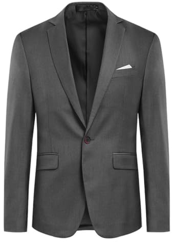 Allthemen Blazer Homme d'affaire Casual Veste 1 Bouton Slim Fit Jacket Suit | Aucune Ride,Poche Poitrine Réelle,Fendu à l'Arrière,Blouson Business Classique,Veston Sportif Loisirs,Mariage Soiré Quotidien