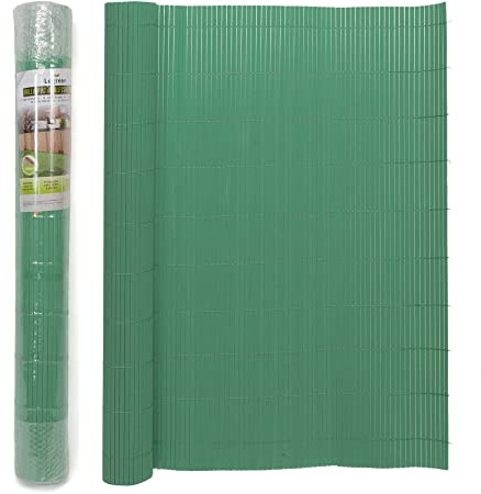 The Secret Home – Cañizo PVC de Doble Cara - Densidad 1000 g/m2 - Largo. 3 m x Alto. 1 m – Color Verde - Valla de Ocultación Resistente - Protección Visual Privacidad para Jardín, Balcón o Terraza