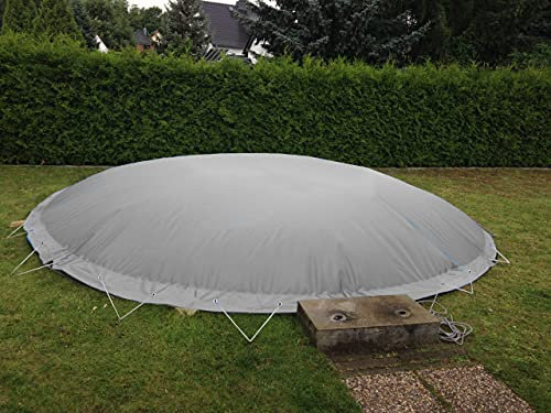 Aufblasbare Abdeckplane für Pool rund, inkl. Pumpe, Air Cover, wasserdicht, reißfest, Luftkissen (3,00 m, Grau)