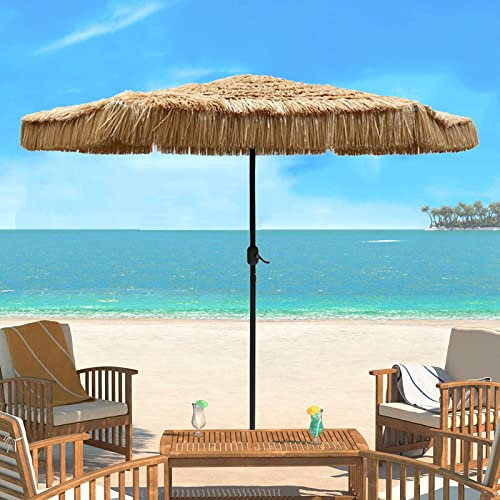 Ø270cm Hawaïen TiKi Parasol, Parasol de Plage, Parasol de Paille Extérieur Parasol pour Jardin Patio Piscine