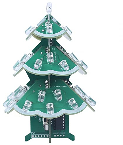 Albero di Natale Fai-da-Te,Kit Albero di Natale 3D Saldatura con Musica RGB 3D,Kit di Assemblaggio di Componenti Elettronici per Decorazioni Natale Festa e Pratica di Saldatura