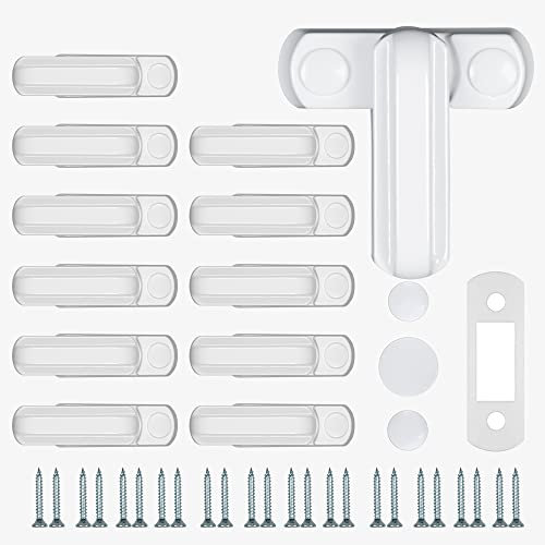 Bloccante per finestra Jammer nero forte lega di zinco pressofuso serrature di sicurezza extra per porte e finestre UPVC/PVC serratura di sicurezza domestica (bianco, 12 pezzi)