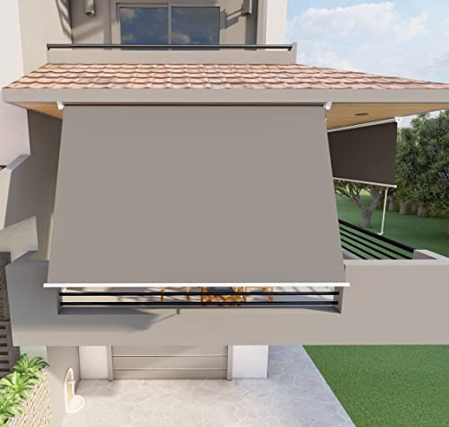 Mitepek Tenda da Sole a Caduta con Bracci 250cm Telo Impermeabile Grigio Golisa