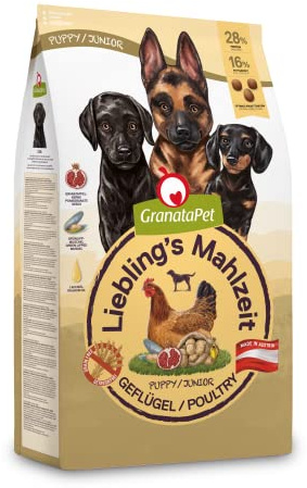 GranataPet Liebling's Mahlzeit Geflügel Junior, 1,8 kg, Trockenfutter für Hunde, Hundefutter ohne Getreide & ohne Zuckerzusätze, Alleinfuttermittel