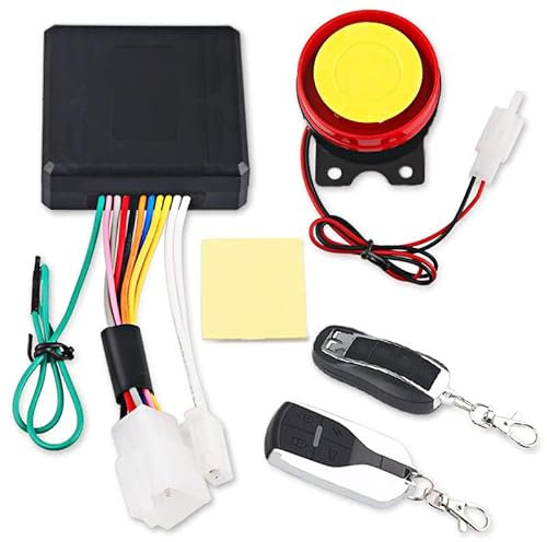 Asudaro Système D'alarme sans Fil De Voiture,Système D'alarme Universel pour Moto avec Télécommande 12V Système D'alarme Antivol pour Moto Système De Sécurité Antivol pour Véhicule