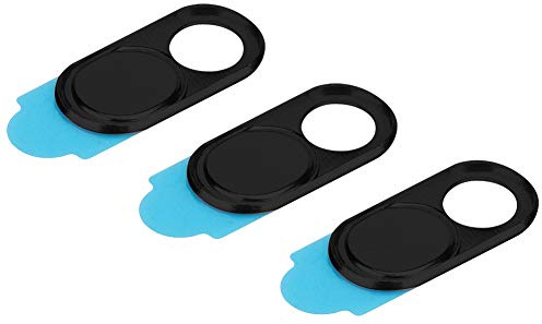 Laptop Camera Cover Slider Pink Laptop Camera Cover Slider Metal 3Pcs Metal Lens Cap Camera Protect Sticker Webcam Cover for Smartphone Tablets(Mixed) (Black)